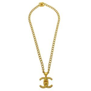Chanel Turnlock Charm Gold Chain Necklace 97P KK90854